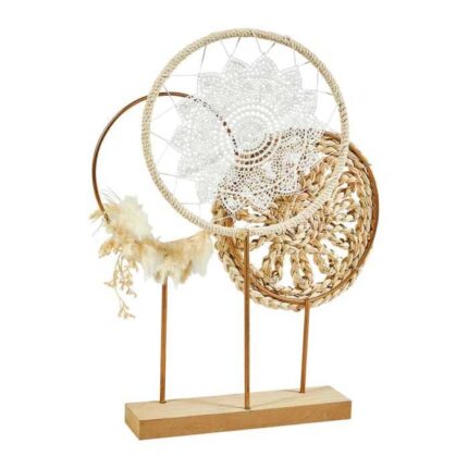 Statuette Déco Macramé "Cercle" 42cm Beige