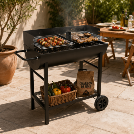 Barbecue À Charbon "Tennessee" 105cm Noir