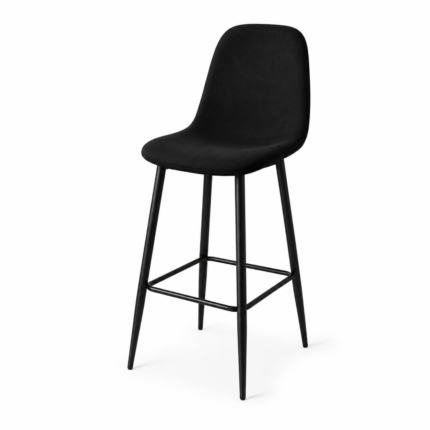 Chaise Haute En Velours "Inouie" 108cm  Noir