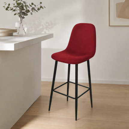 Chaise Haute En Velours "Inouie" 108cm Rouge