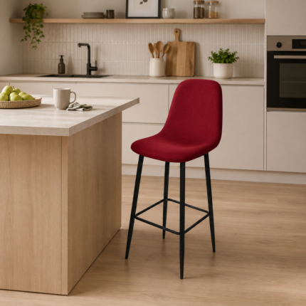 Chaise Haute En Velours "Inouie" 108cm Rouge