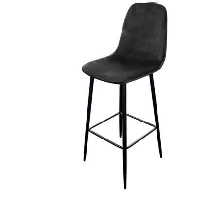 Tabouret De Bar En Velours "Inoui" 108cm  Noir