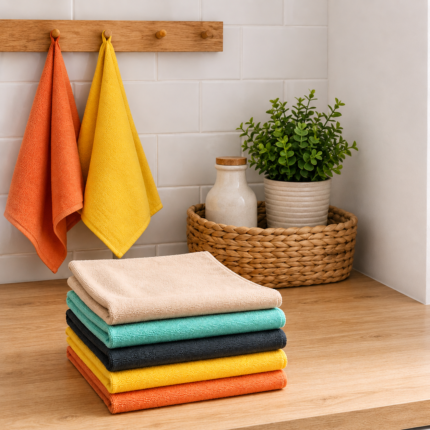 Lot de 5 Torchons Microfibre "Palio" 40cm Multicolore