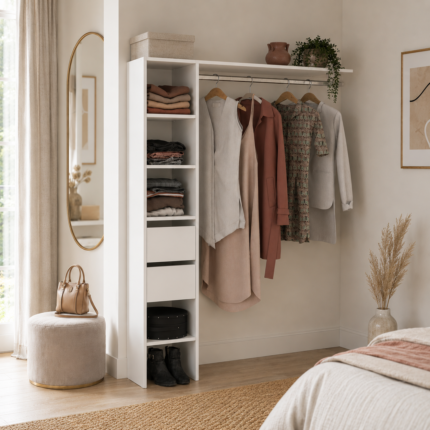 Dressing 2 Tiroirs "Barbara" 160cm Blanc