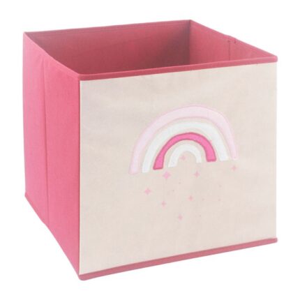 Boîte De Rangement Pliable "Arc En Ciel" 30cm Rose
