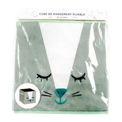 Boîte De Rangement Pliable "Lapin" 30cm Vert