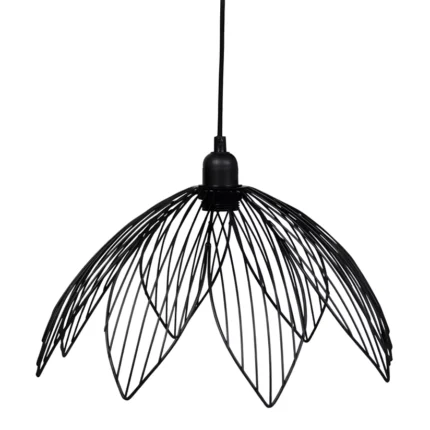 Lampe Suspension En Métal "Fleur" 40cm Noir