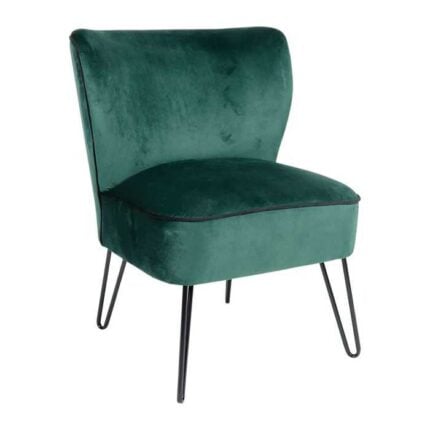 Fauteuil Velours Design "Nazca" 80cm Vert