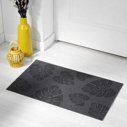 Tapis D'entrée Relief "Palmeraie" 45x75 cm Noir