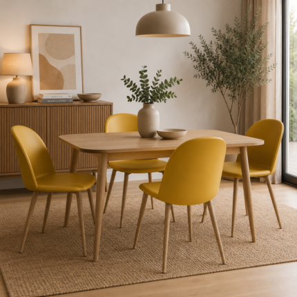 Chaises Scandinave "Bergen" 81cm Moutarde