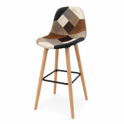 Chaise Haute Design "Patchwork" 93cm Marron