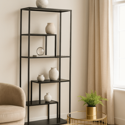 Étagère Bibliothèque En Métal "Mady" 170cm Noir