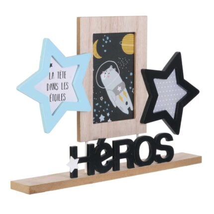 Cadre 3 Photos "Heros" 36cm Bleu