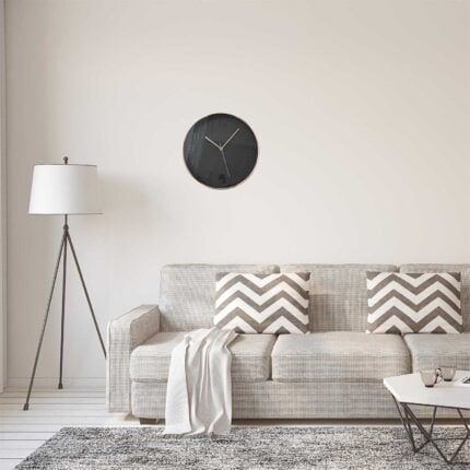 Horloge Murale "Gold" 30 cm Noire & Cuivre