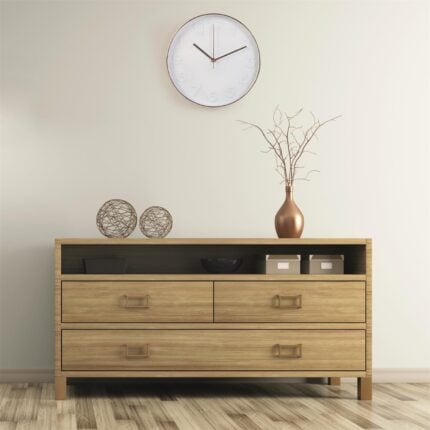 Horloge Murale "Gold" 30 cm Blanche & Cuivre