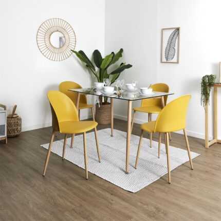 Chaises Scandinave "Bergen" 81cm Moutarde