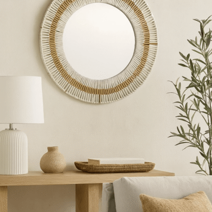 Miroir En Corde "Lucie" 40cm Ecru