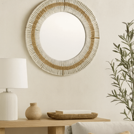 Miroir En Corde "Lucie" 40cm Ecru