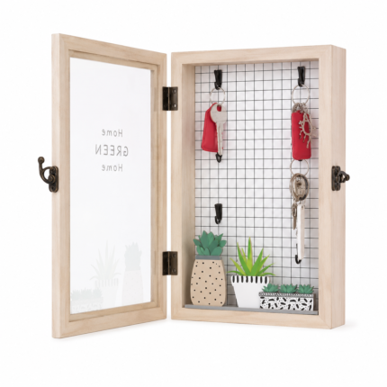 Boîte À Clés En Bois "Home Green" 30cm Naturel