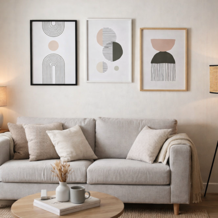 Lot De 3 Tableaux Décoratifs "Zenos" 45x60cm Multicolore