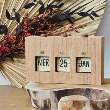 Calendrier Perpetuel "Flip Flap" 20cm Naturel