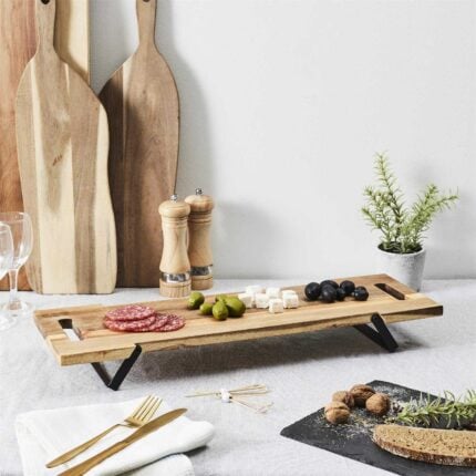 Planche Apero  Sur Pied "Acacia" 55cm Naturel