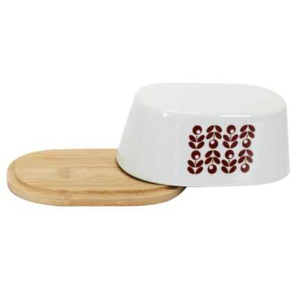 Beurrier En Porcelaine "Retro" 18cm Blanc