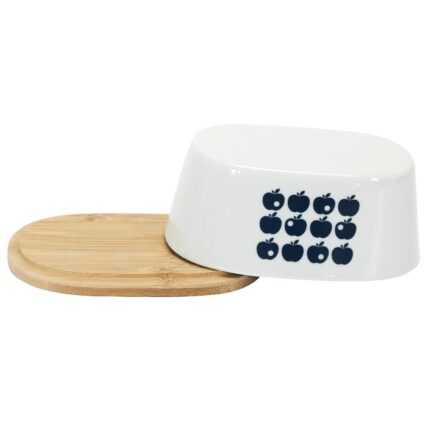 Beurrier En Porcelaine "Retro" 18cm Blanc
