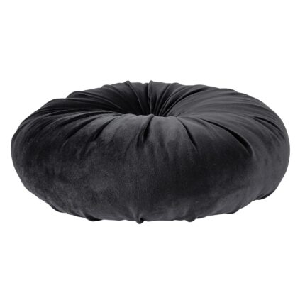 Coussin Rond En Velours "Revo" 40cm Noir