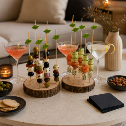 Supports à Brochettes en Bois "Apéro" 15cm Naturel