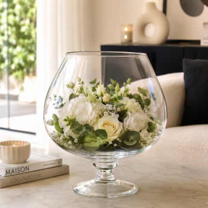 Coupe boule sur pied "Vida" 26cm Transparent