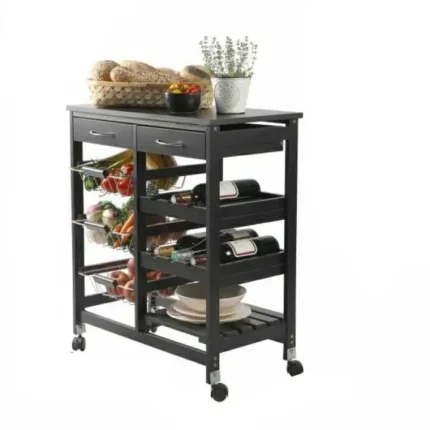 Desserte De Rangement "3 Paniers" 76 cm Noir