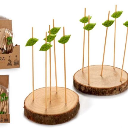 Lot De 2 Supports "Brochette" 15cm Naturel