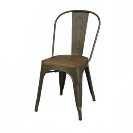 Chaise Bois & Métal"Liv" 85 cm Gris