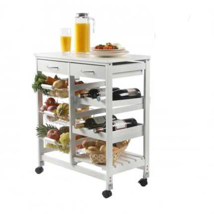 Desserte De Rangement "3 Paniers" 76 cm Blanc