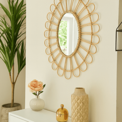 Miroir Mural "Flora" 51cm Naturel