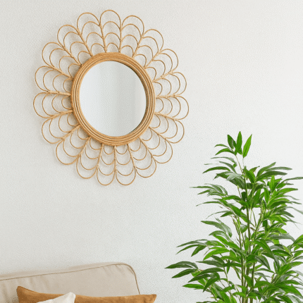 Miroir Mural "Flora" 51cm Naturel