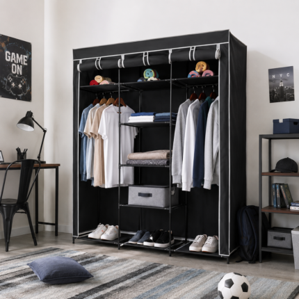 Penderie En Tissus "Essy" 170cm Noir