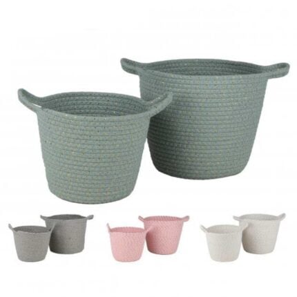 Set De 2 Paniers De Rangement "Happy" 25 cm