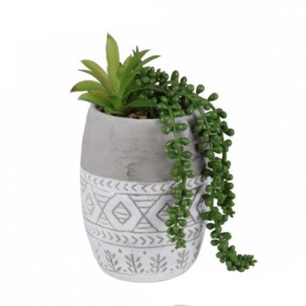 Plante Artificielle En Pot "Incas" 25cm Gris