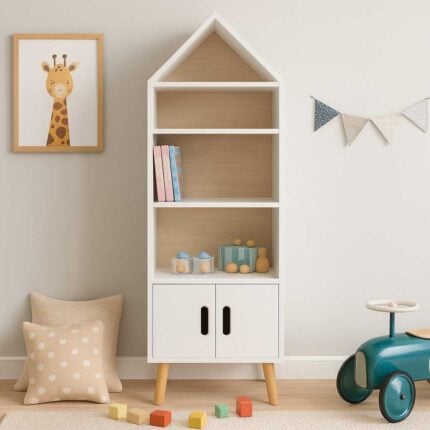 Bibliothèque Enfant "Maison" 150cm Blanc