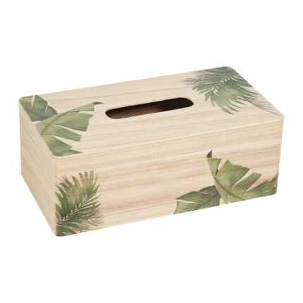 Boîte à Mouchoirs En Bois "Palm" 26cm Naturel