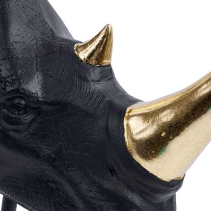 Statuette Déco En Résine « Rhinocéros » 30cm Noir Or