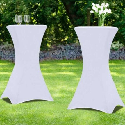 Housse Pour Table Haute "Luma" 80 cm Blanc