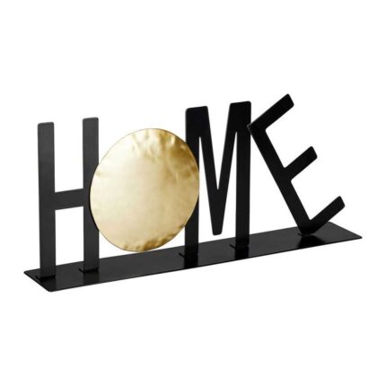 Mot à Poser Déco "Home" 30cm Noir & Or