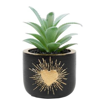 Plante Artificielle  "Corazòn" Noir et Dorée