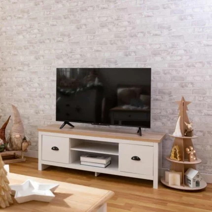 Meuble Tv Design "Virginia" 120cm Blanc