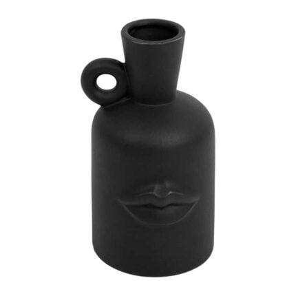 Vase Céramique "Bouche" 15cm Noir