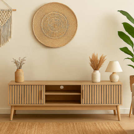 Meuble Tv 2 Portes "Klaus" 120cm Beige