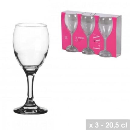 Lot de 3 Verres à Vin "Power" 20.5cl Transparent